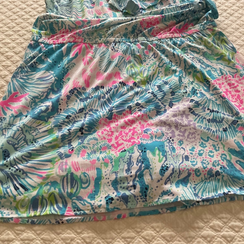 Lilly Pulitzer Ruffled Alessa Romper Multi Sink or Swim - Picture 4 of 8